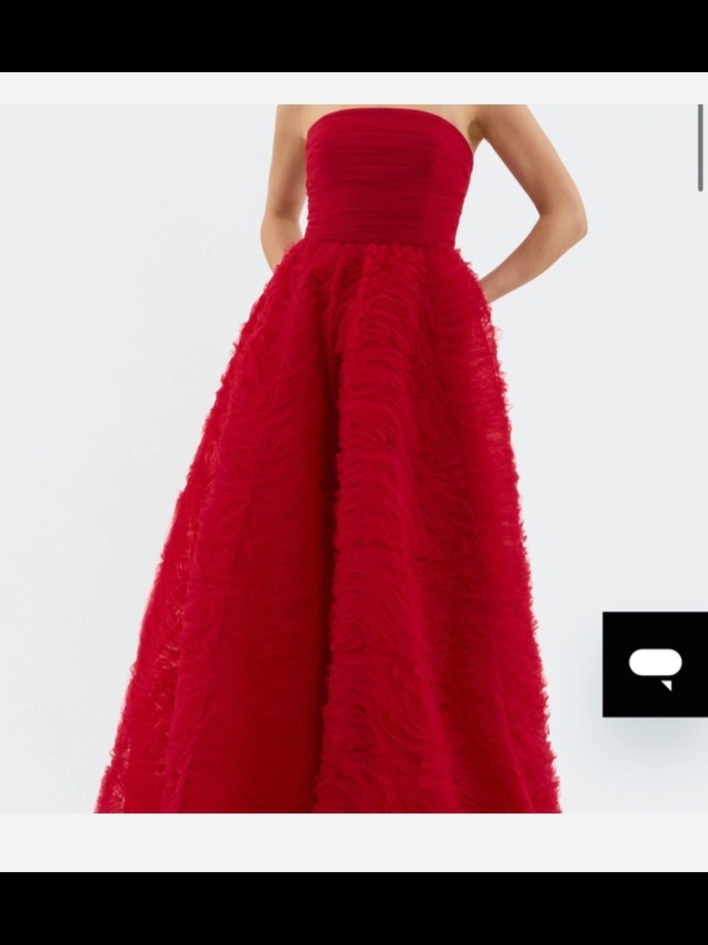 Rebecca Vallance Red Strapless Textured Ball Gown - Picture 2 of 7